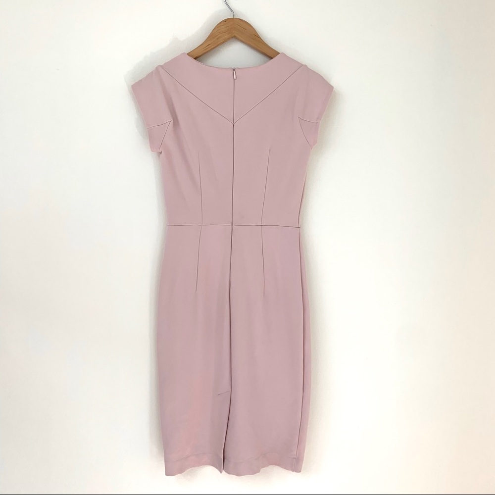 French Connection I Lulu Pink Sheath Slash Neck - Picture 5 of 11